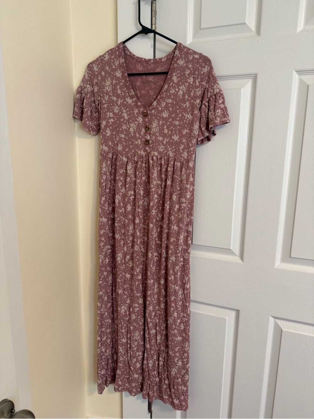 a:glow Dusty Rose Floral Maxi Maternity Dress